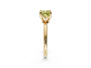 Minimalist Solitaire Engagement Ring Setting for Fancy Yellow Cushion Cut Center with Thin Band and Prong Head in Yellow Gold