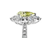 Floral Halo Engagement Ring Setting for Fancy Yellow Pear-Shaped Center with Pave Accents and Prong Head in Sterling Silver