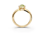 Tension Engagement Ring Setting for Fancy Yellow Marquise Center with Wide Flat Band and Tension Head in Yellow Gold