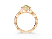 Halo Engagement Ring Setting for Fancy Yellow Pear-Shaped Center with Pave and Plain Twist Band and Prong Head in Rose Gold