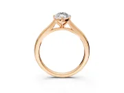 Solitaire Engagement Ring Setting for Marquise Center with Narrow Cathedral Band and Prong Head in Rose Gold