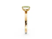 Solitaire Engagement Ring Setting for Fancy Yellow Radiant Cut Center with Thin Rounded Plain Band and Prong Head in Yellow Gold