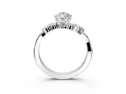 Solitaire Engagement Ring Setting for Pear-Shaped Center with Marquise Accent Twist Band and Prong Head in Sterling Silver