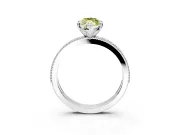 Milgrain Pave Engagement Ring Setting for Fancy Yellow Marquise Center with Accent Band and Prong Head in Platinum
