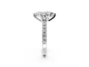 Solitaire Engagement Ring Setting for Marquise Center with Large Accents and Prong Head in Platinum