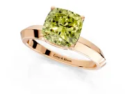 Solitaire Engagement Ring Setting for Fancy Yellow Cushion Cut Center with Wide Knife Ridge Band and Prong Head in Rose Gold