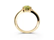 Floral Frame Engagement Ring Setting for Fancy Yellow Radiant Cut Center with Accent Clusters and Prong Head in Yellow Gold