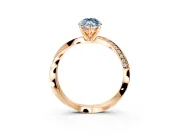 Side Accent Engagement Ring Setting for Fancy Blue Marquise Center with Accent Shoulders and Prong Head in Rose Gold