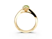 Solitaire Engagement Ring Setting for Fancy Yellow Marquise Center with Princess Cut Channel Band and Prong Head in Yellow Gold