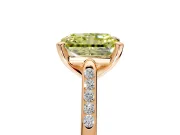 Solitaire Engagement Ring Setting for Fancy Yellow Radiant Cut Center with Channel Accents and Prong Head in Rose Gold
