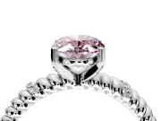 Rope Engagement Ring Setting for Fancy Pink Oval Center with Accent Shoulders and Prong Head in Platinum