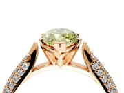 Solitaire Engagement Ring Setting for Fancy Yellow Marquise Center with Multi-Row Accents and Prong Head in Rose Gold