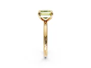 Low-Set Solitaire Engagement Ring Setting for Fancy Yellow Asscher Cut Center with Thin Plain Band and Prong Head in Yellow Gold
