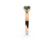 Solitaire Engagement Ring Setting for Fancy Green Cushion Cut Center with Wide Knife Ridge Band and Prong Head in Rose Gold