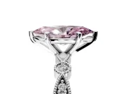 Solitaire Engagement Ring Setting for Fancy Pink Marquise Center with Milgrain Bezel Accents and Prong Head in Platinum
