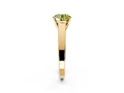 Solitaire Engagement Ring Setting for Fancy Yellow Round Cut Center with Tapered Split Shoulders and Prong Head in Yellow Gold