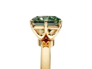 Solitaire Engagement Ring Setting for Fancy Green Radiant Cut Center with Plain Band and Tulip Prong Head in Yellow Gold