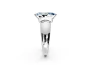 Tension Engagement Ring Setting for Fancy Blue Marquise Center with Wide Flat Band and Tension Head in Platinum