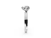 Solitaire Engagement Ring Setting for Heart-Shaped Center with Wide Knife Ridge Band and Prong Head in Sterling Silver