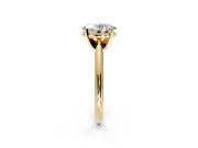 Solitaire Engagement Ring Setting for Oval Center with Knife Ridge Band and Claw Prong Head in Yellow Gold