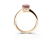 Solitaire Engagement Ring Setting for Fancy Pink Radiant Cut Center with Channel-Set Accent Band and Prong Head in Rose Gold
