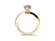 Solitaire Engagement Ring Setting for Fancy Blue Pear-Shaped Center with Plain Band and Tulip Prong Head in Yellow Gold