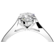 Solitaire Engagement Ring Setting for Marquise Center with Tapered Shoulders and Prong Head in White Gold