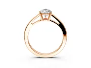 Solitaire Engagement Ring Setting for Pear-Shaped Center with Open Cathedral Shoulders and Prong Head in Rose Gold