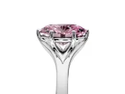 Solitaire Engagement Ring Setting for Fancy Pink Oval Center with Plain Split Shank and Prong Head in Platinum