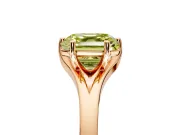 Solitaire Engagement Ring Setting for Fancy Yellow Asscher Cut Center with Plain Split Shank and Prong Head in Rose Gold