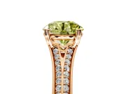 Solitaire Engagement Ring Setting for Fancy Yellow Round Cut Center with Pave Rail Split Shank and Prong Head in Rose Gold