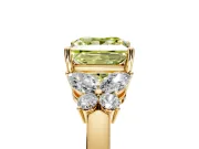 Solitaire Engagement Ring Setting for Fancy Yellow Princess Cut Center with Marquise Flower Shoulders and Prong Head in Yellow Gold
