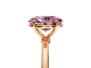 Solitaire Engagement Ring Setting for Fancy Pink Oval Center with Straight Thin Band and Prong Head in Rose Gold