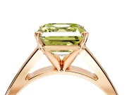 Solitaire Engagement Ring Setting for Fancy Yellow Asscher Cut Center with Tapered Split Shoulders and Prong Head in Rose Gold