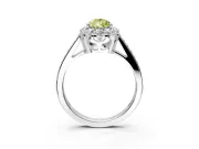 Floral Halo Engagement Ring Setting for Fancy Yellow Pear-Shaped Center with Large Halo Accents and Prong Head in Platinum
