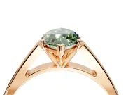 Solitaire Engagement Ring Setting for Fancy Green Marquise Center with Tapered Split Shoulders and Prong Head in Rose Gold