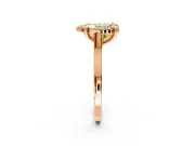 Single Halo Engagement Ring Setting for Fancy Yellow Heart-Shaped Center with Corner Claws, Plain Band and Prong Head in Rose Gold