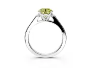 Solitaire Engagement Ring Setting for Fancy Yellow Round Cut Center with Channel Accents and Prong Head in Platinum