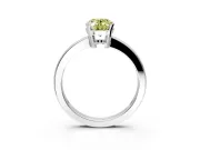 Solitaire Engagement Ring Setting for Fancy Yellow Oval Center with Plain Band and Flat Tab Prong Head in Platinum