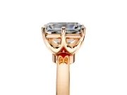 Solitaire Engagement Ring Setting for Emerald Cut Center with Plain Band and Tulip Prong Head in Rose Gold