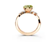 Solitaire Engagement Ring Setting for Fancy Yellow Heart-Shaped Center with Marquise Accent Twist Band and Prong Head in Rose Gold