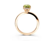 Solitaire Engagement Ring Setting for Fancy Yellow Radiant Cut Center with Fine Wire Band and Prong Head in Rose Gold