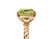 Solitaire Engagement Ring Setting for Fancy Yellow Asscher Cut Center with Plain Twisted Rope Band and Prong Head in Rose Gold