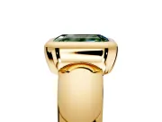 Solitaire Engagement Ring Setting for Fancy Green Emerald Cut Center with Wide Band and Bezel Head in Yellow Gold
