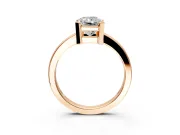 Solitaire Engagement Ring Setting for Radiant Cut Center with Plain Band and Flat Tab Prong Head in Rose Gold
