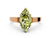 Solitaire Engagement Ring Setting for Fancy Yellow Marquise Center with Tapered Split Shoulders and Prong Head in Rose Gold