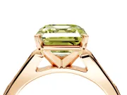 Solitaire Engagement Ring Setting for Fancy Yellow Asscher Cut Center with Channel Accents and Prong Head in Rose Gold