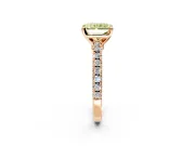 Solitaire Engagement Ring Setting for Fancy Yellow Radiant Cut Center with Single Row Accent Band and Prong Head in Rose Gold