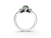 Solitaire Engagement Ring Setting for Fancy Green Marquise Center with Twisted Band and Scroll Prong Head in Platinum