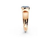 Tension Engagement Ring Setting for Fancy Blue Asscher Cut Center with Wide Flat Band and Tension Head in Rose Gold